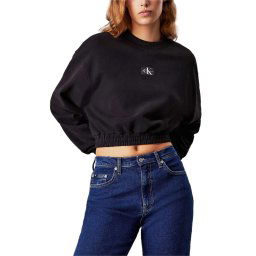 CALVIN KLEIN Hanorac Woven Label Crew Neck J20J223535 BEH ck black