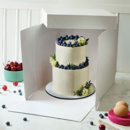 Cutie Patrata Desert Tort, Carton Alb, 26.5 x 26.5 x H 15 cm