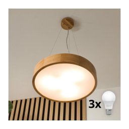 Lustră LED pe cablu Brilagi CARVALHO 3xE27/60W/230V stejar d. 47,5 cm