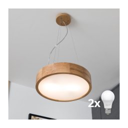 Lustră LED pe cablu Brilagi CARVALHO 2xE27/60W/230V stejar d. 37 cm