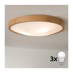 Plafonieră LED Brilagi CARVALHO SLIM 3xE27/60W/230V stejar d. 47 cm