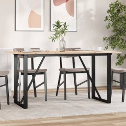 Masa de bucatarie, cadru O, 140x80x75cm lemn masiv pin si fonta GartenMobel Dekor