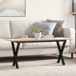 Masa de cafea, cadru X, 110x40x45 cm, lemn masiv pin si fonta GartenMobel Dekor
