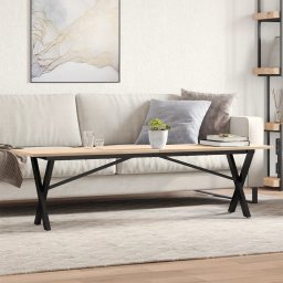 Masa de cafea, cadru X, 160x40x45 cm, lemn masiv pin si fonta GartenMobel Dekor