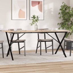 Masa de bucatarie, cadru X, 180x90x75cm lemn masiv pin si fonta GartenMobel Dekor
