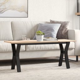Masa de cafea, cadru Y, 110x40x45 cm, lemn masiv pin si fonta GartenMobel Dekor