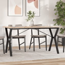 Masa de bucatarie, cadru Y, 160x80x75cm lemn masiv pin si fonta GartenMobel Dekor