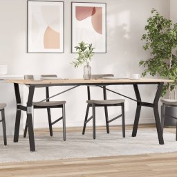 Masa de bucatarie, cadru Y, 180x90x75cm lemn masiv pin si fonta GartenMobel Dekor