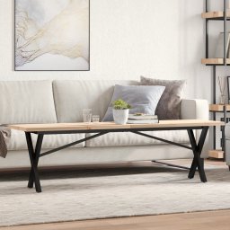 Masa de cafea, cadru X, 160x40x45,5 cm, lemn masiv pin si fonta GartenMobel Dekor