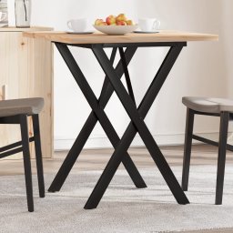 Masa bucatarie, cadru X, 70x70x75,5 cm lemn masiv pin si fonta GartenMobel Dekor
