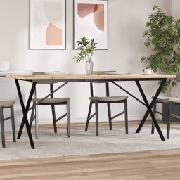 Masa bucatarie, cadru X, 180x90x75,5 cm lemn masiv pin si fonta GartenMobel Dekor
