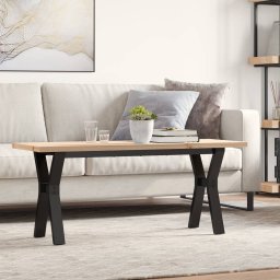 Masa de cafea, cadru Y, 110x40x45,5 cm, lemn masiv pin si fonta GartenMobel Dekor