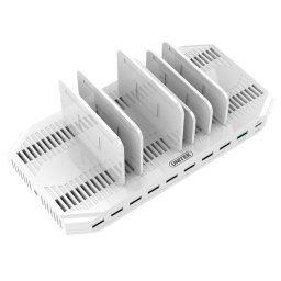 Statie de incarcare Y-2190 pentru diferite dispozitive 10xusb 160w, Unitek, Alb