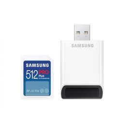 Card de memorie SDXC Samsung PRO Plus MB-SD512SB/WW 512 GB, Clasa 10, UHS-I U3, V30 + Adaptor USB