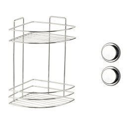Etajera de colt pentru baie Metalife MGKB-716, 2 Nivele, 18 cm, Cromat
