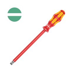 surubelnita dreapta VDE 1,6 10 200 mm WERA 160 i Lasertip cu maner Kraftform antirostogolire pentru borne si tablouri electrice 05006140001