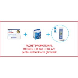 PACHET - Sistem de masurare a glicemiei FORA G71a + 50 teste + 25 ace