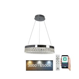 Lustră LED dimabilă pe cablu LED/90W/230V 3000-6500K crom + telecomandă
