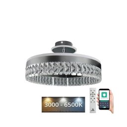 Lustră LED dimabilă aplicată LED/75W/230V 3000-6500K crom + telecomandă