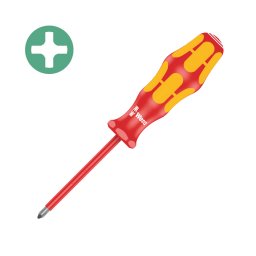 surubelnita VDE Phillips PH1 80 mm WERA 162 i Lasertip cu maner Kraftform antirostogolire pentru borne si tablouri electrice 05006152001