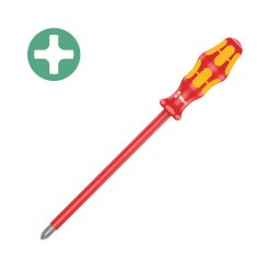 surubelnita VDE Phillips PH4 200 mm WERA 162 i cu maner Kraftform antirostogolire pentru aparataj si tablouri electrice 05006158001