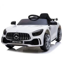 Masinuta electrica Mercedes GTR AMG, cu telecomanda, 12V, 2 motoare, alb