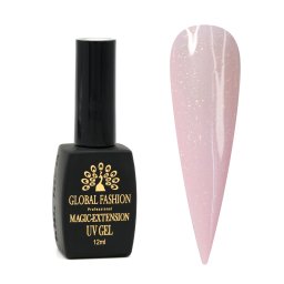 Gel UV cu sclipici, Magic-Extension, Global Fashion, 12 ml, Roz crem, G06