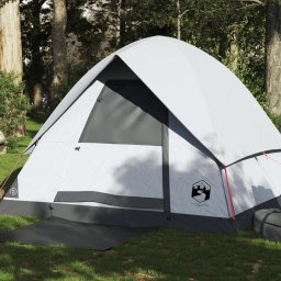 Cort camping cupola 4 persoane alb, tesatura opaca, impermeabil GartenMobel Dekor