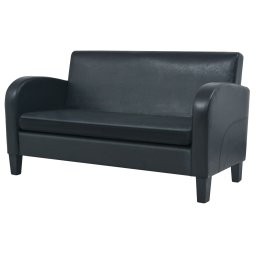 Canapea cu 2 locuri Piele artificiala Negru GartenMobel Dekor