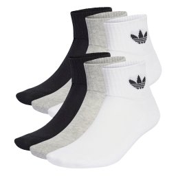 ADIDAS ORIGINALS Șosete 'Mid Ankle 6 Pairs' gri amestecat / negru / alb
