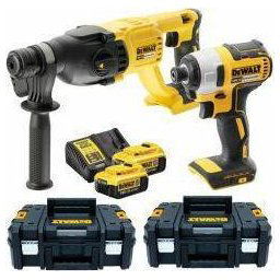 Set Ciocan rotopercutor si Masina de gaurit cu percutie DCK2023M2T-QW cu 7 elemente