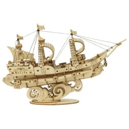 Puzzle 3D , Sailing Ship, Lemn, ROKR, 118 piese