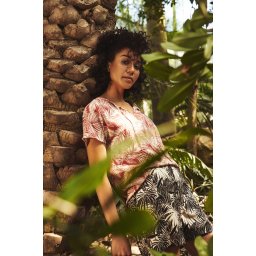 Marisse Shirt Blouse With A Plant Print L-Ko-3739 Magma
