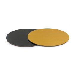 Platou Tort Rotund 2 Fete, Negru Auriu, O 32 x H 0.3 cm