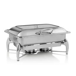 Chafing dish inox cu 2 tavi, dimensiuni 58x44x18 cm