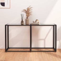 Masa consola, transparent, 140x35x75,5 cm, sticla securizata GartenMobel Dekor