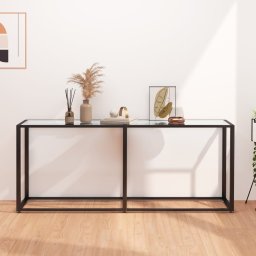 Masa consola, transparent, 180x35x75,5 cm, sticla securizata GartenMobel Dekor