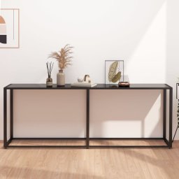 Masa consola, negru, 200x35x75,5 cm, sticla securizata GartenMobel Dekor