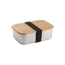 Caserola pentru pranz, Everestus, 22FEB0059, 800 ml, 165x115x52 mm, Otel, Bambus, Natur
