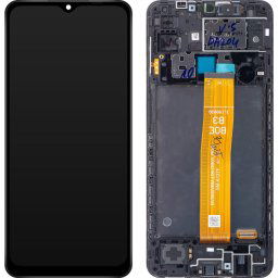 Piese si componente Display - Touchscreen Samsung Galaxy A12 Nacho A127, Cu Rama, Negru, Service Pack GH82-26486A