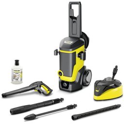 Aparat de spalat cu presiune K 7 WCM Premium Home, 3000 W, motor racit cu apa, debit max 600 l/h, presiune maxim 180 bar, tambur pentru furtun, dispozitiv pentru curatat suprafete T 7, detergent 1 L 3 in 1, Galben