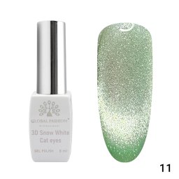 Oja semipermanenta, Snow White, 3D Cat Eye, Global Fashion 8ml, 11(FARA TPO)