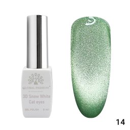 Oja semipermanenta, Snow White, 3D Cat Eye, Global Fashion 8ml, 14(FARA TPO)