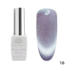 Oja semipermanenta, Snow White, 3D Cat Eye, Global Fashion 8ml, 16(FARA TPO)
