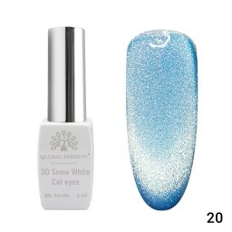 Oja semipermanenta, Snow White, 3D Cat Eye, Global Fashion 8ml, 20(FARA TPO)