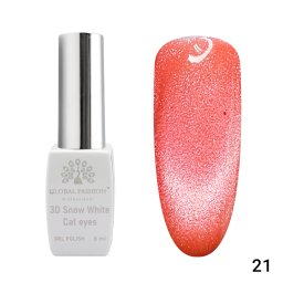 Oja semipermanenta, Snow White, 3D Cat Eye, Global Fashion 8ml, 21(FARA TPO)