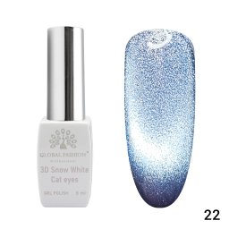 Oja semipermanenta, Snow White, 3D Cat Eye, Global Fashion 8ml, 22(FARA TPO)