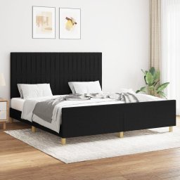 Cadru de pat cu tablie, negru, 160x200 cm, textil GartenMobel Dekor