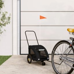 Remorca bicicleta animale companie, negru, textil oxford/fier GartenMobel Dekor