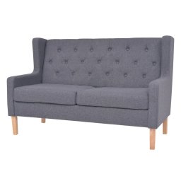 Canapea cu 2 locuri, material textil, gri GartenMobel Dekor